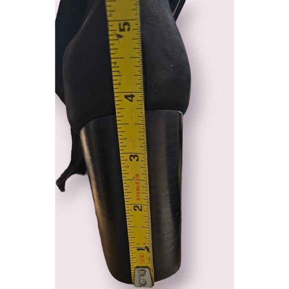 Aldo Black Suede Block Heels Size 8 Meygan-93 BUCKLE SANDAL PEEP TOE - Picture 6 of 16